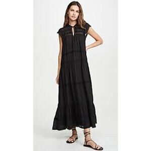 FREE PEOPLE Black Midnight Cotton Midi Dress Size M